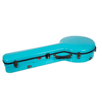 Crossrock Fiberglass Banjo Case-Fits Mastertone & Most 5-String Styles, with Interior Compartment, Backpack Straps, Hygrometer, TSA Lock-Mint Blue (CRF2023MBJMB) image 3