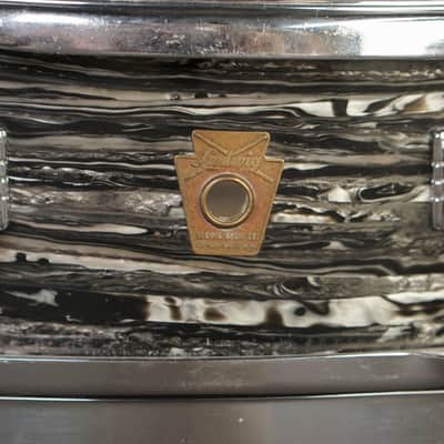 Ludwig 4x14" Downbeat Snare Drum - 1960s Black Oyster Pearl image 2