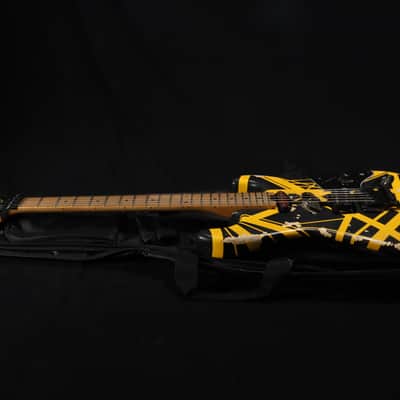 EVH Striped Series Frankenstein Frankie Electric Guitar - Black with Yellow Stripes, Relic 616 image 14