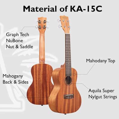 Kala KA-15C Satin Mahogany Concert Ukulele w/ Gig Bag image 6