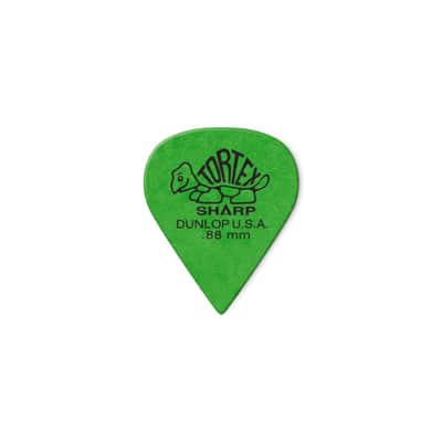 Dunlop Tortex Sharp 412 Picks 0.88" green x12 - Set of Picks image 1