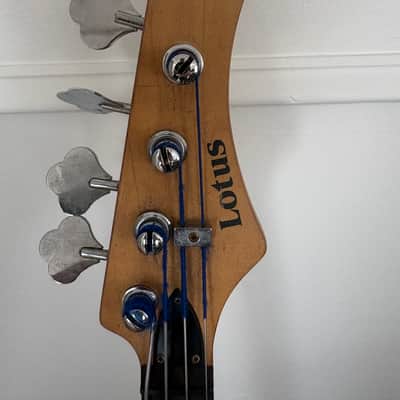 Lotus P Bass Circa 1980s - Black with White Pickguard image 3