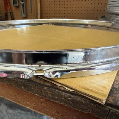 Pearl 18" 8 hole Super Flanged Drum Hoop 2000s - Chrome image 2