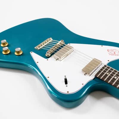 Gibson Custom 1965 Non-reverse Firebird V 12-string Electric Guitar - Aqua Mist image 4