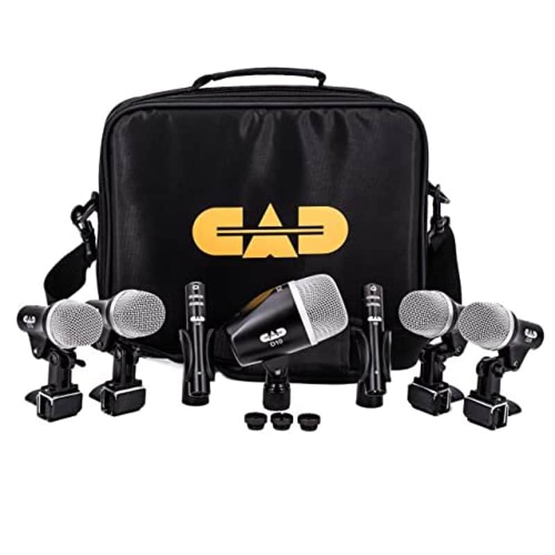 CAD Audio 7 Piece Drum Mic Pack - Includes Kick Mic, Snare Mic, 3 Tom Mics and 2 Overhead Condenser Mics, Black (STAGE7-U) image 1