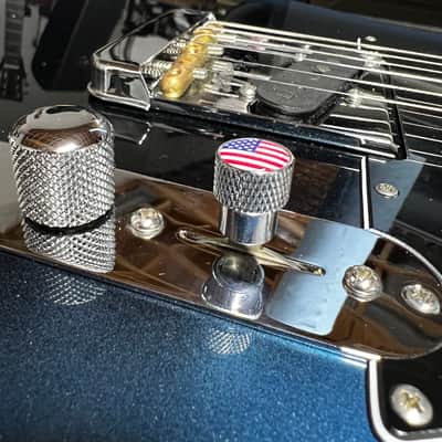 Kinnatone U.S.A. Flag Chrome Switch tip for Blade style switch 3 or 5 way Strat tele image 4