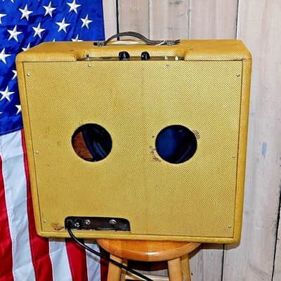 Vintage 1951 Fender Bassman Tweed 1x15 T.V. Front Panel 90% image 4