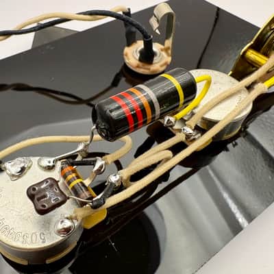 Reverse Control Plate Fender Telecaster (HS) 3-way wiring harness upgrade-Humbucker neck single coil bridge with 0.022uF Bumblebee capacitor with treble bleed circuit image 4