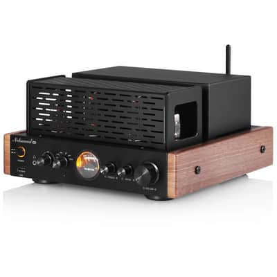 Hybrid Vacuum Tube Stereo Amplifier Class AB Bluetooth Receiver w/ USB & VU Meter image 1