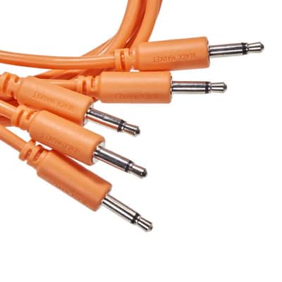 Black Market 10" 3.5mm Modular Synthesizer Patch Cable - 5-Pack, Orange image 2