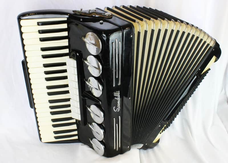 8155 - Black Scandalli M519/7 Piano Accordion LMMH 41 120 image 1