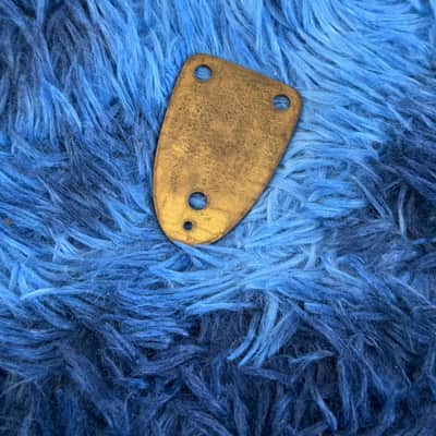 1980s Fender Stratocaster 3 Bolt Vintage Neck Plate - Gold image 3