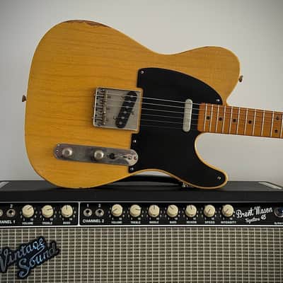 Whitfill T Custom Shop Boutique Relic Telecaster Lightweight Swamp Ash Blackguard, 3,06kg, 10" Radius uvm. 2021 - Aged Butterscotch Relic image 12