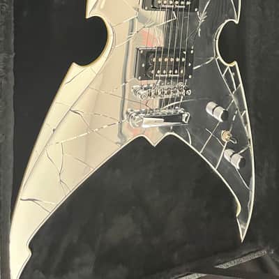 Paul Stanley Silvertone Apocalypse Cracked Mirror Guitar Kiss | Reverb