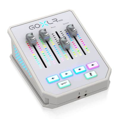TC Helicon GO XLR Mini Online Broadcast Mixer, White, Bundle with TAPH100 Headphones and 10' XLR Microphone Cable image 2