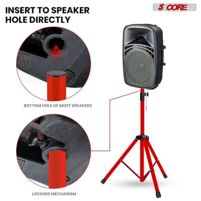 5 Core Speaker Stand Height Adjustable 54" Heavy Duty PA DJ Tripod Studio Monitor Stands image 8