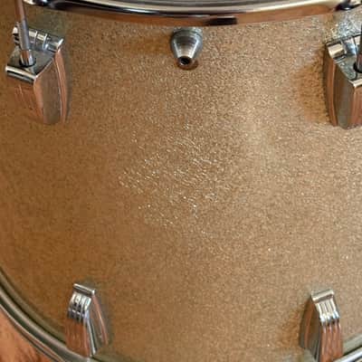 Vintage 1968 Ludwig 16" Floor Tom Silver Sparkle white Interior for drum set image 7