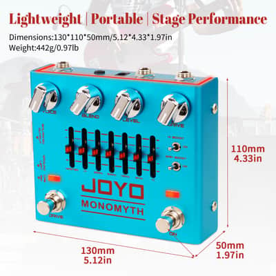 JOYO Bass Preamp & DI Guitar Pedal, 6-Band Graphic EQ with Blend/Voice/Drive Control, Treble & Gain Boost, XLR DI Out & Cab Sim, Bypass (MONOMYTH R-26) image 7