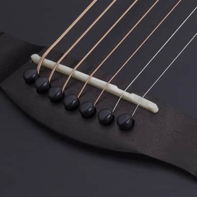 Schecter Orleans Stage-7 Acoustic Electric Guitar - Satin See Thru Black (3709) image 12
