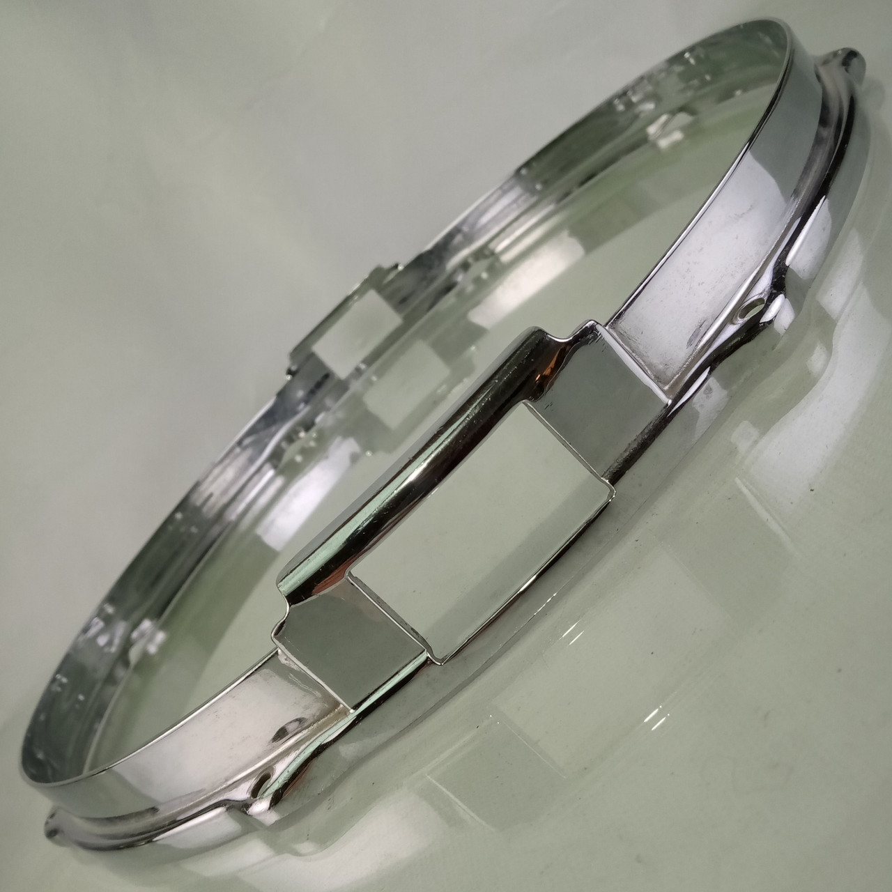 Leedy 14" COB Broadway Resonant 2-Flange Snare Drum Rim/Hoop Chrome Brass Ludwig — main photograph
