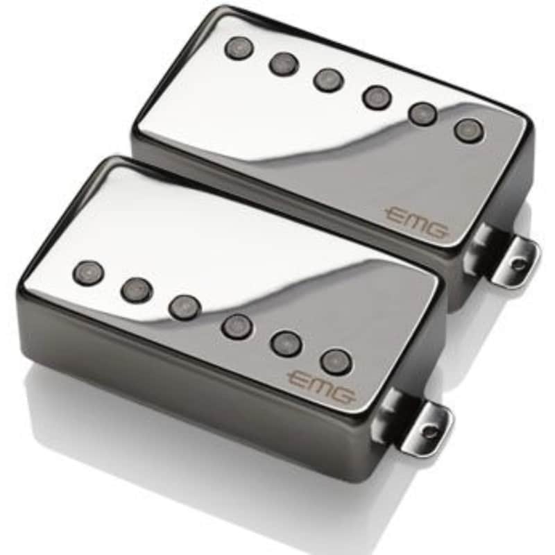 EMG 57/66 Bridge and Neck Humbucker Guitar Pickups Set, Chrome image 1