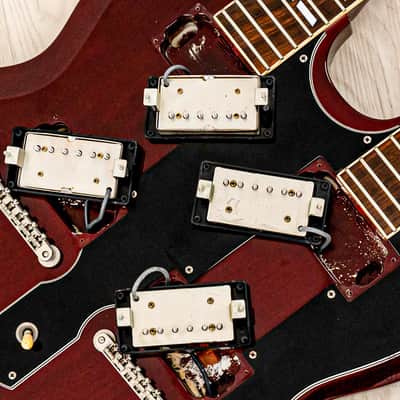 1990s Burny RSG-140 Vintage Double Neck SG, 6 & 12 String Guitar Cherry w/ Case & Tags, Japan image 17