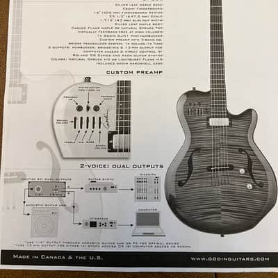 Godin Multiac Jazz SA 6 string Guitar 2002 - Sunburst w/OHSC image 17