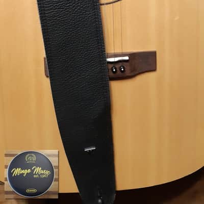 Perri’s Leathers soft leather 3" guitar strap- black P30NS-7792 image 1