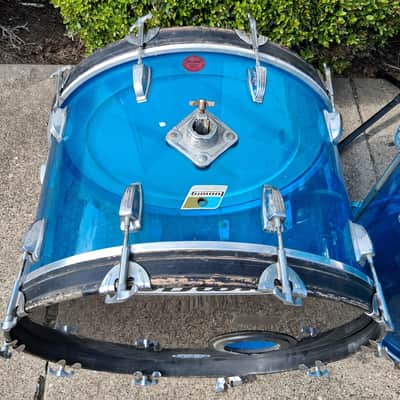 Ludwig  Vistalite 4 Piece Drum Kit Acrylic Shell Pack 1970 - Blue image 3