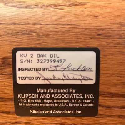 Klipsch KV-2 Center Channel Speaker in Oak Oil finish image 7