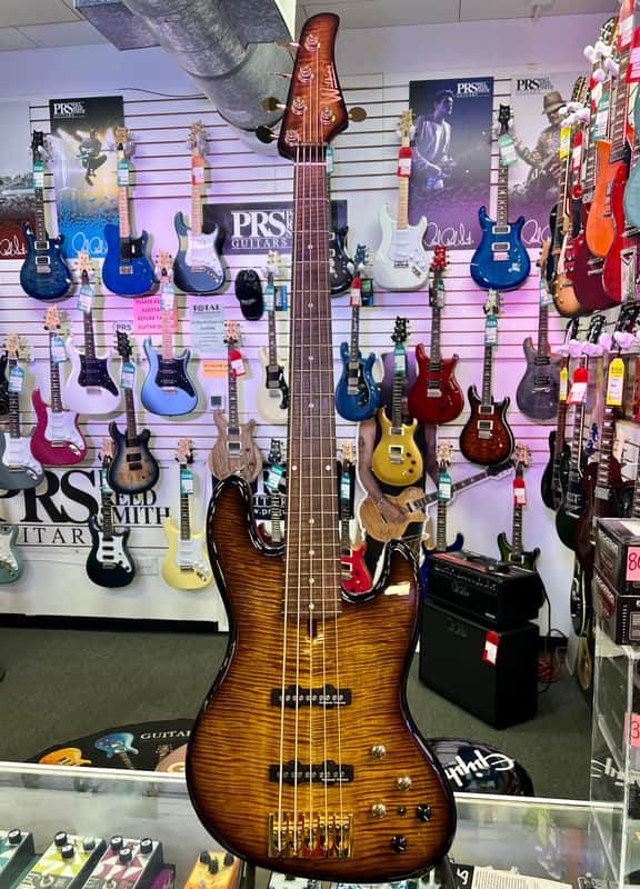 Wilkins Exotic 5 String Bass Made In USA with Gig Bag - Pre Owned image 1