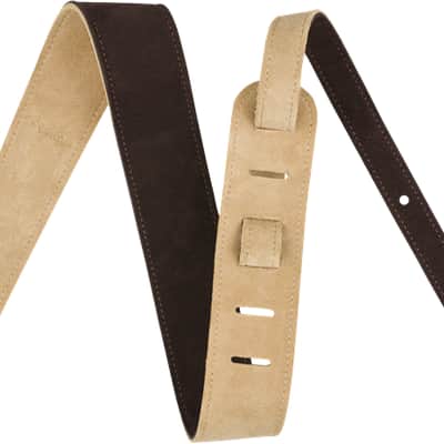 Fender Logo 2" Suede Strap, Brown/Tan, Reversible Guitar Strap #0990691021 image 2
