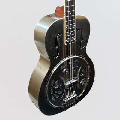 Gretsch G9221 Bobtail Round-Neck Acoustic-Electric Steel Body Resonator Guitar - Steel Bild 2