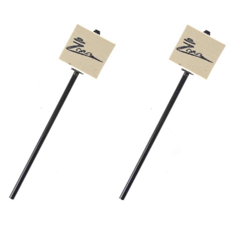 Danmar Zoro White Felt Square Bass Drum Beater (2 Pack Bundle) image 1