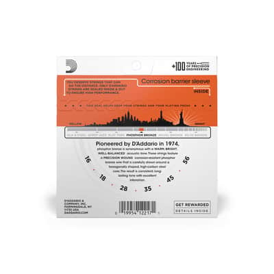 D'addario EJ42 Resophonic / Steel Guitar Acoustic Strings Medium Gauge 16-56 image 2