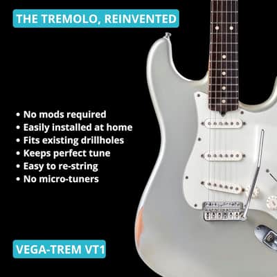 Made in Spain! Unused. Vega-Trem VT1 2-Points Glossy Stratocaster Guitar Tremolo Bridge No Mods Easy Installation image 5
