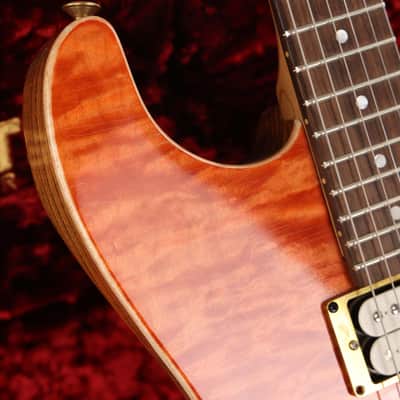 Colletti Guitars Speed of Sound Tangerine Quilt Maple Top image 7