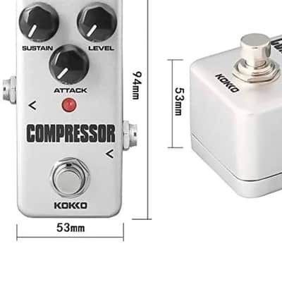Kokko Effects Compressor Guitar Pedal, Mini Effect Processor Fully Analog Circuit Universal for Guitar and Bass, Exclude Power Adapter - KOKKO (FCP2) guitar and bass 2023 - Silver image 6