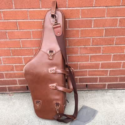 Reunion Blues Leather Tenor Saxophone Gig Bag - Distressed Brown image 2