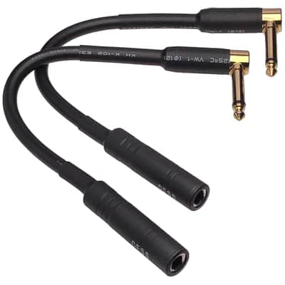 Low-Noise Right Angle 1/4 TS Male to Female Guitar Extension Cable, 2 Pack image 3