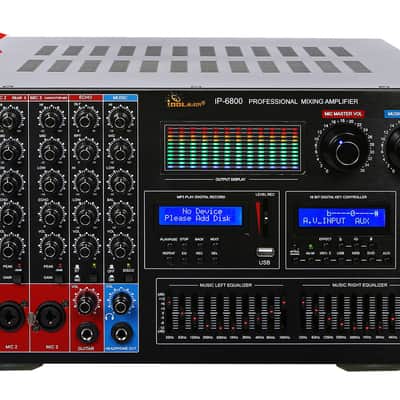 IDOlmain Bluetooth Mixing Amplifier 8000W With Dual Full Range 12" 4000W Speakers With Bass Booster, Dual High-End Microphones, and Feedback Suppressor Home Complete Karaoke System image 3