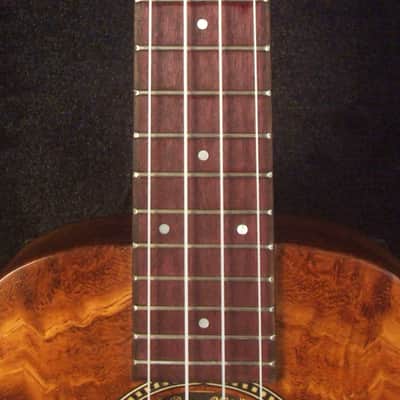 Handcrafted Soprano Ukulele, Curly Acacia, Curly Maple Archback , Abalone Inlay, Soft-bag, Bruce Wei UAG13-2024 image 3