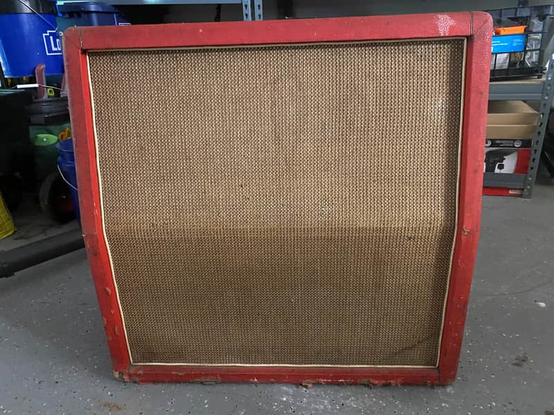 Immagine Vintage 1971 Marshall 1960A 4x12" Angled Guitar Speaker Cabinet 1964 - 1979 - Red - 1