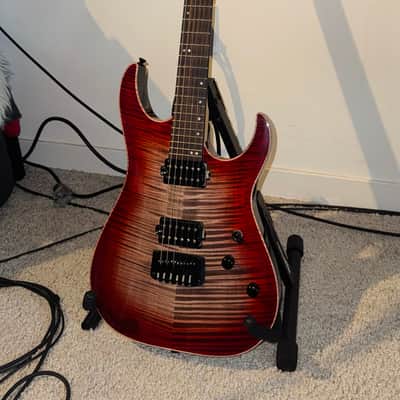 Schecter Sunset 24 Hipshot USA Custom 2021 - Red Stain/Black Burst image 1