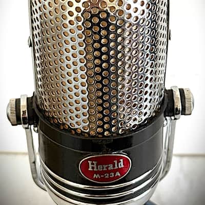 Rare 1960's Herald Dynamic Pill Microphone, upgraded audio, w/box, stand, Calrad image 4