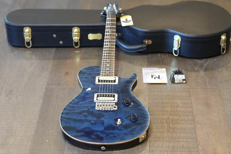 2003 PRS Custom 22 Single-Cut Electric Guitar Whale Blue Quilt 10 Top + Case image 1