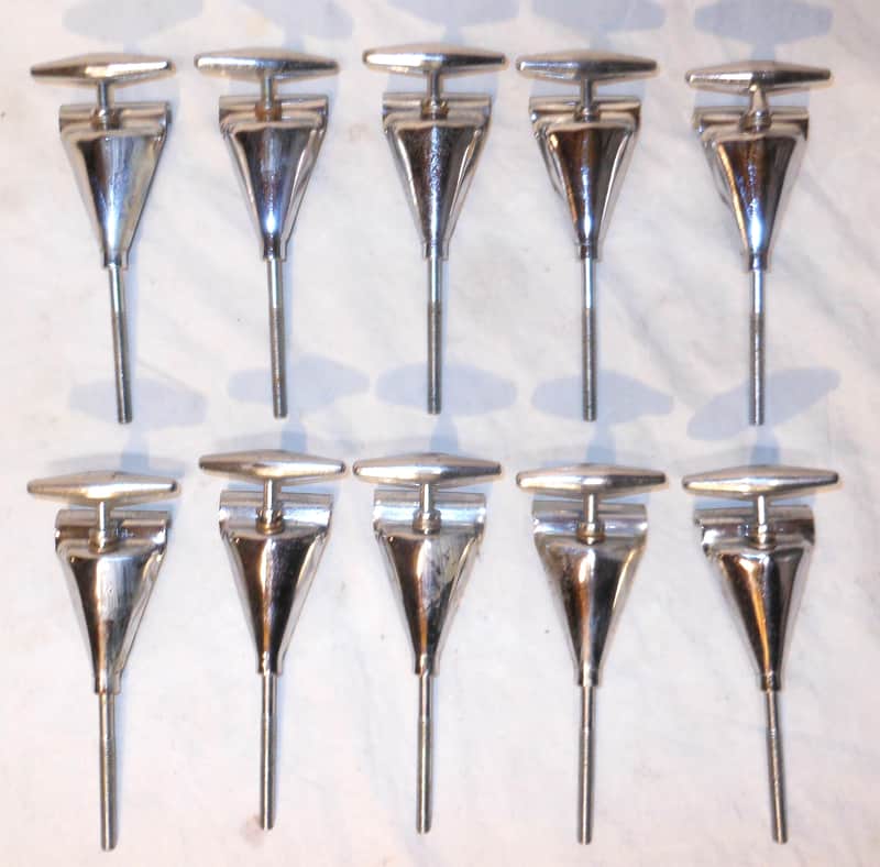 10 Vintage 1959 Slingerland Torpedo Style Bass Drum T-rods & claws image 1
