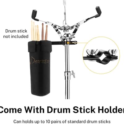 Tall Adjustable Snare Drum Stand with Drumstick Holder – 26"–40" Height, Double-Braced Stand for 10"–14" Drums & Practice Pads image 4