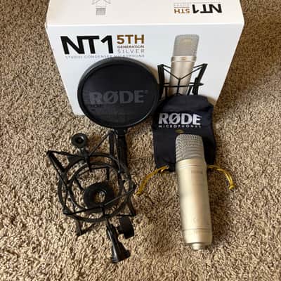 RODE NT1 5th Generation Cardioid Condenser Microphone - Silver Nickel - USB-C & XLR Output image 2