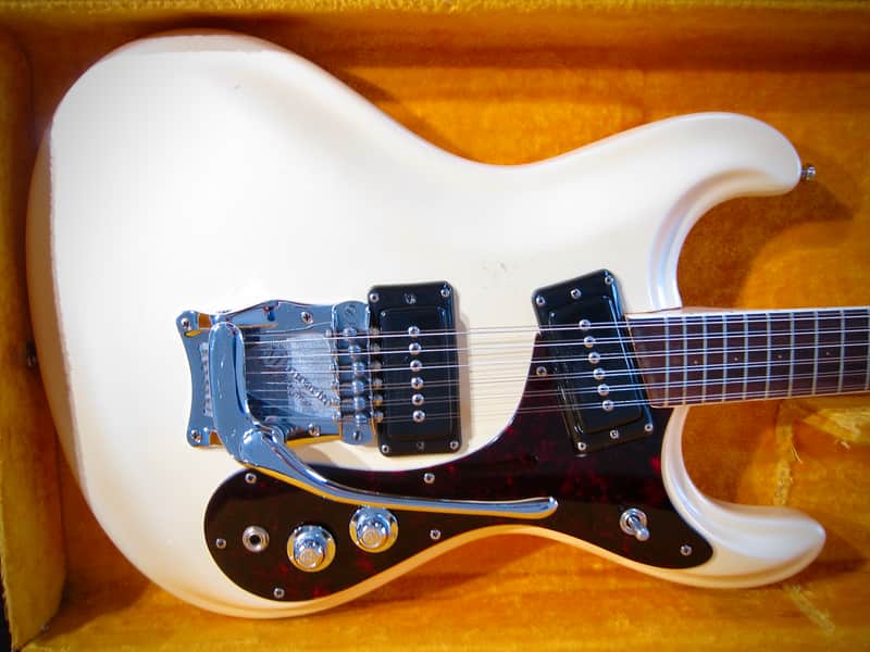 Mosrite Ventures 12 String Vintage 1966 Electric Guitar Mark XII Near Mint Pearl White with HSC image 1